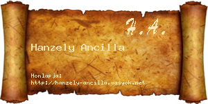 Hanzely Ancilla névjegykártya